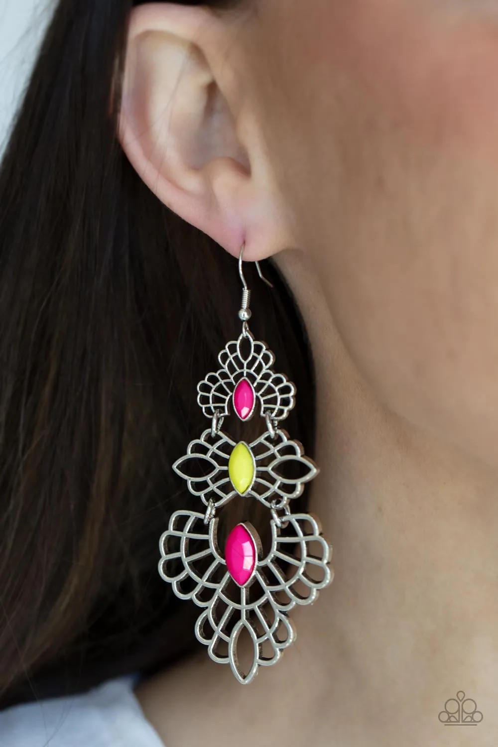 Flamboyant Frills - Multi Paparazzi Earrings