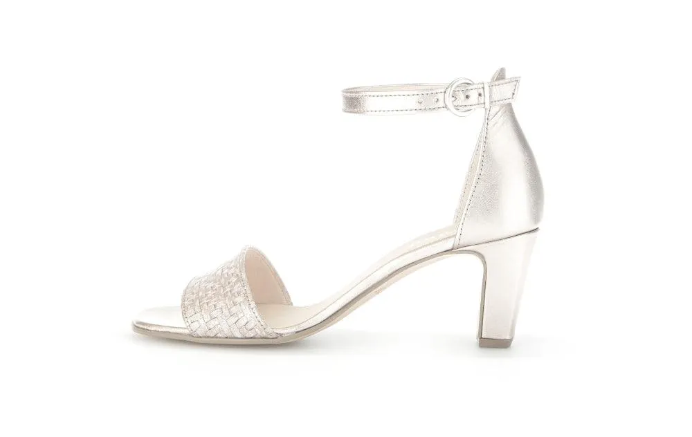 GABOR  Gold Barely-there Block Heel Sandal