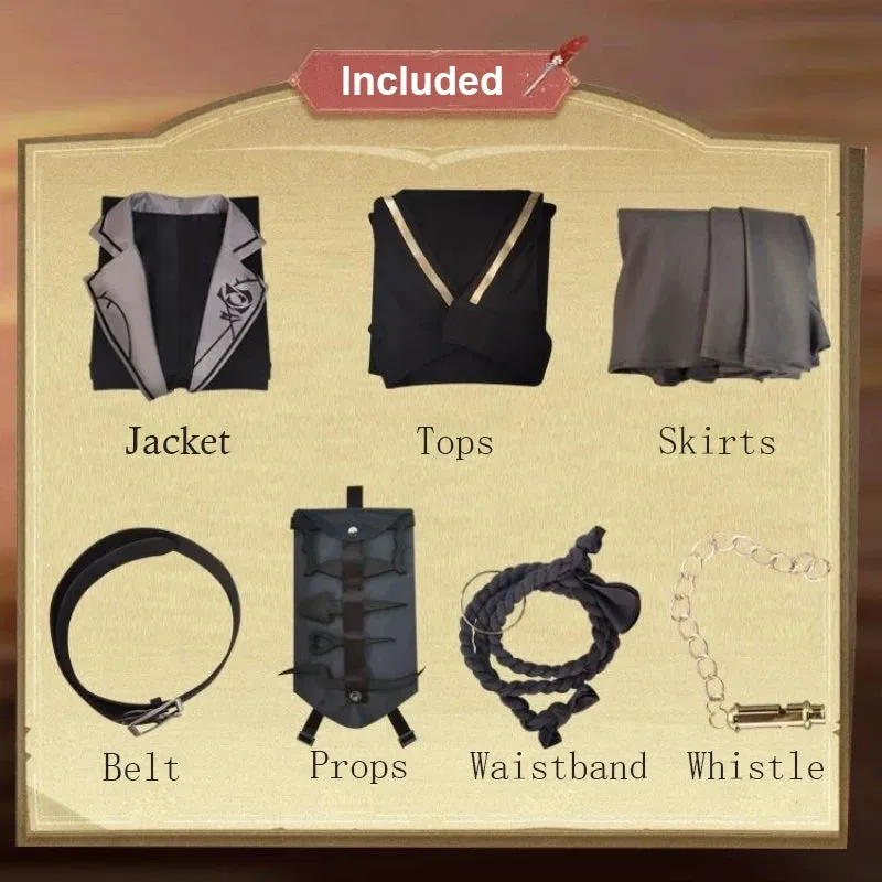 Game Identity V Fashion Cosplay Costume  V Victim Ada Mesmer Genuine Leather Outfit Men Women Halloween Outfit Full Set