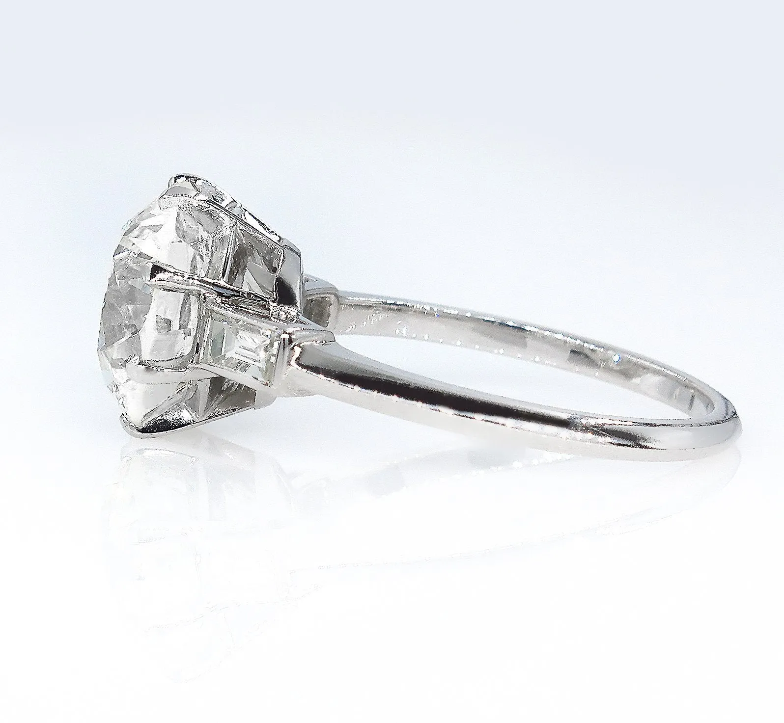 GIA Art Deco 5.09ct OLD European Diamond Engagement Antique Vintage Ring