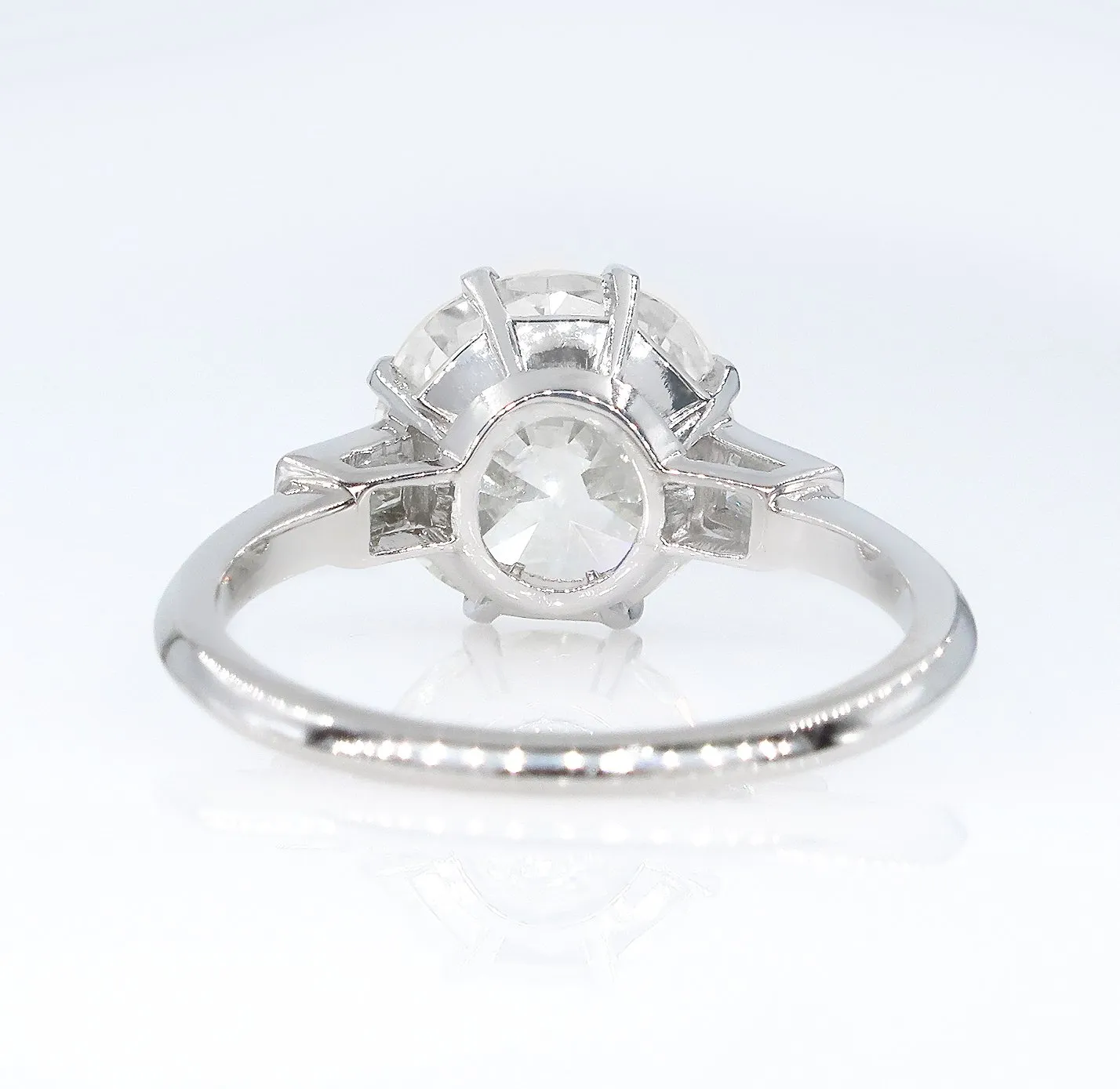 GIA Art Deco 5.09ct OLD European Diamond Engagement Antique Vintage Ring