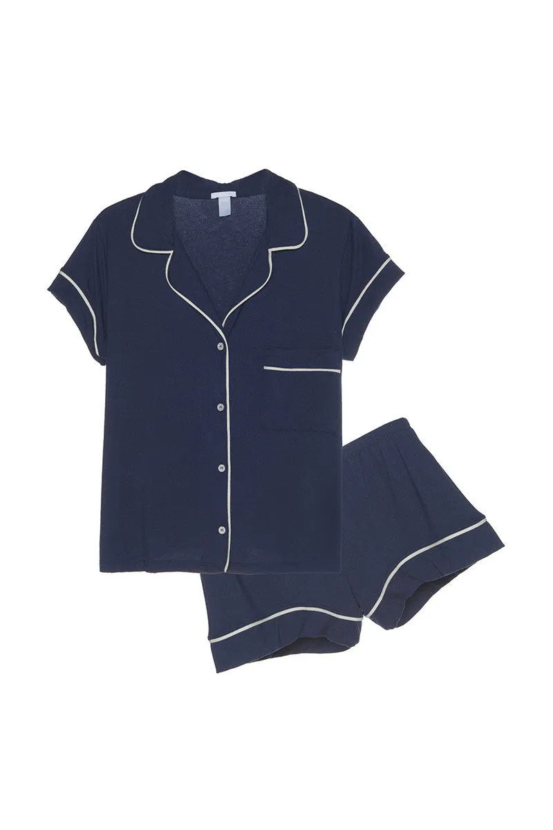 Gisele Shortie PJ Set | Navy/Ivory