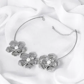 Gloxinia Floral Silver Necklace