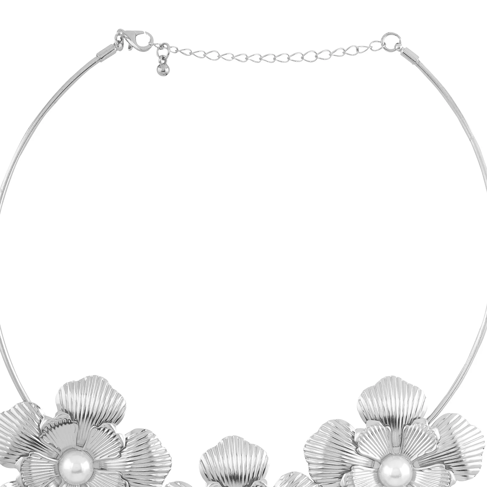 Gloxinia Floral Silver Necklace