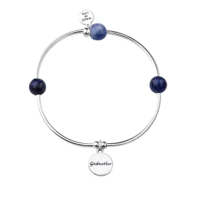 Godmother | Soft Bangle Charm Bracelet | Sodalite