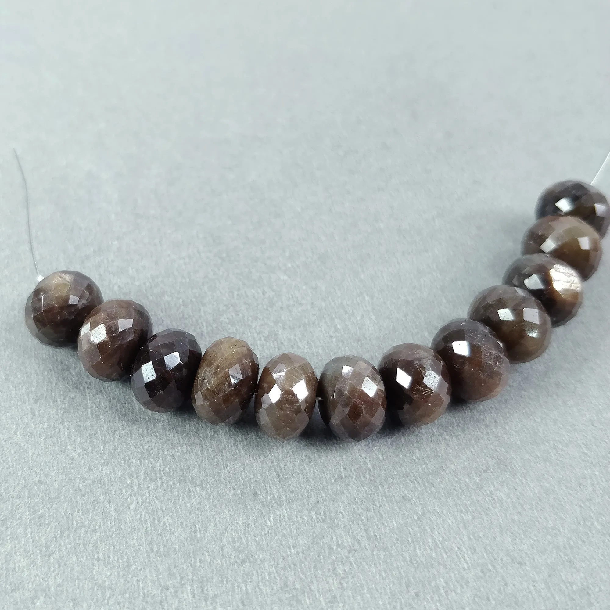 Golden Brown CHOCOLATE SAPPHIRE Gemstone Loose Beads : 93.00cts Natural Untreated Sapphire 3.25" Round Checker Cut Rondelle Faceted 10mm Loose Beads