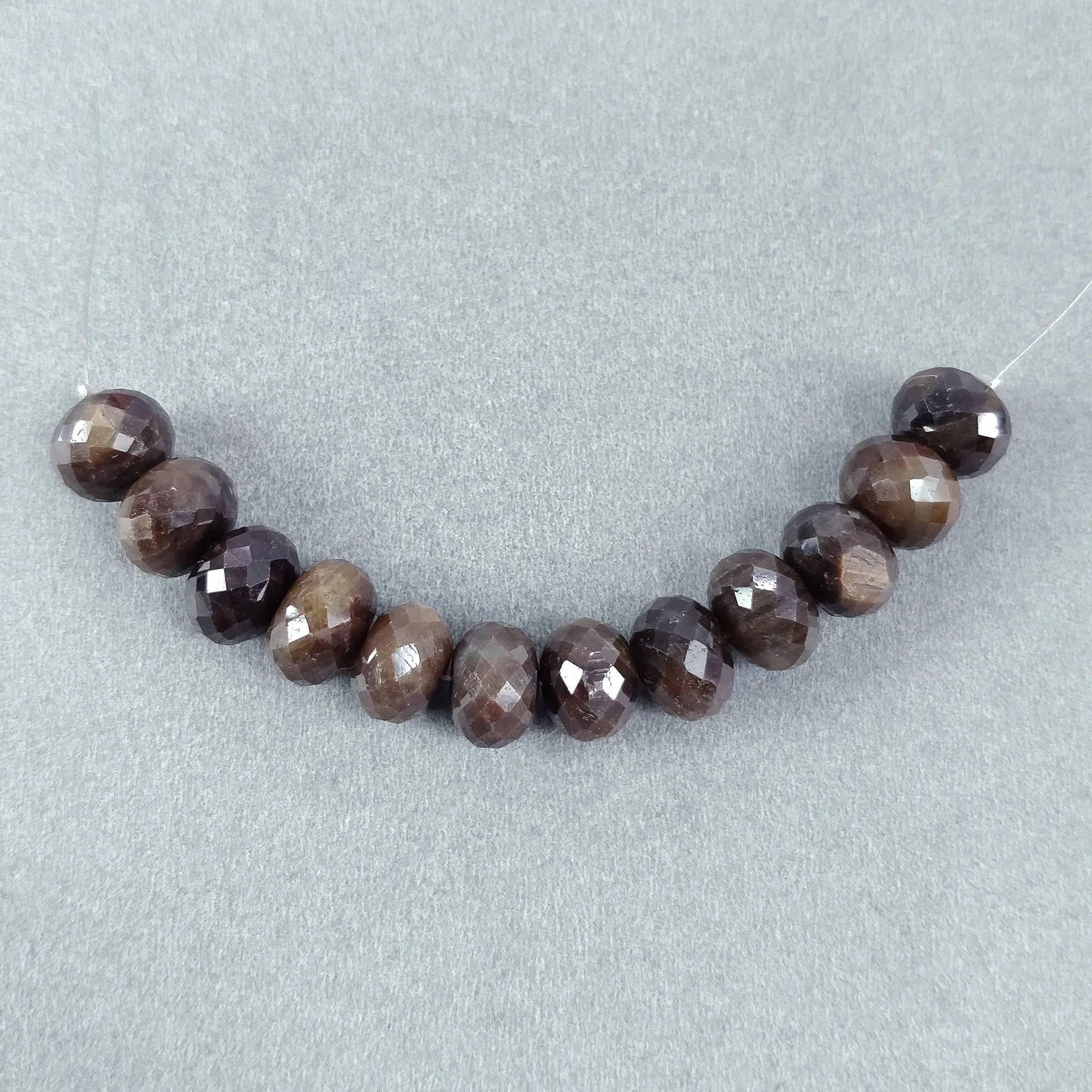 Golden Brown CHOCOLATE SAPPHIRE Gemstone Loose Beads : 93.00cts Natural Untreated Sapphire 3.25" Round Checker Cut Rondelle Faceted 10mm Loose Beads