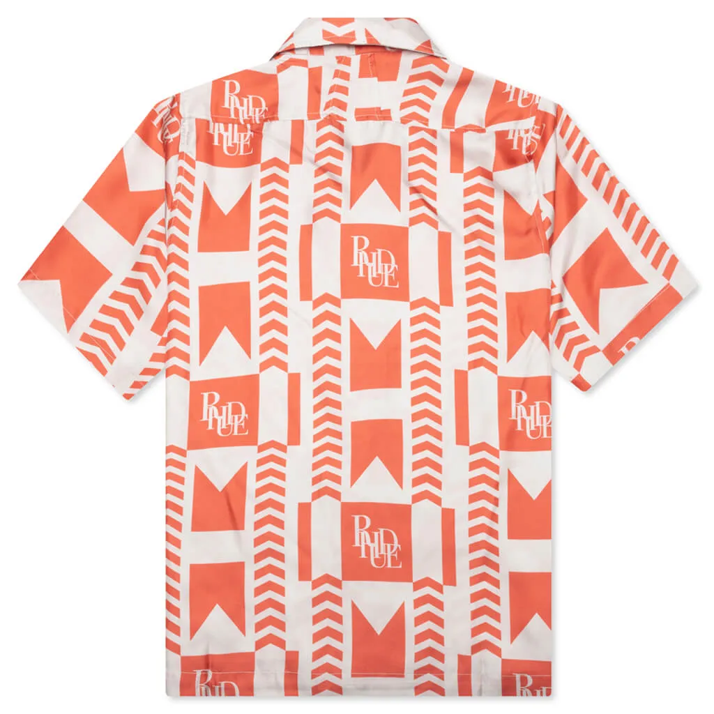 Grasse Button Up - Orange/Ivory