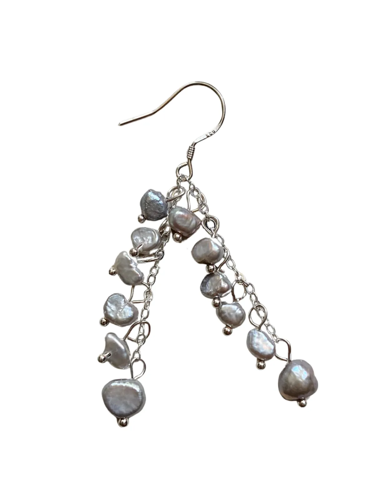 Gray Pearl Cascade Dangles