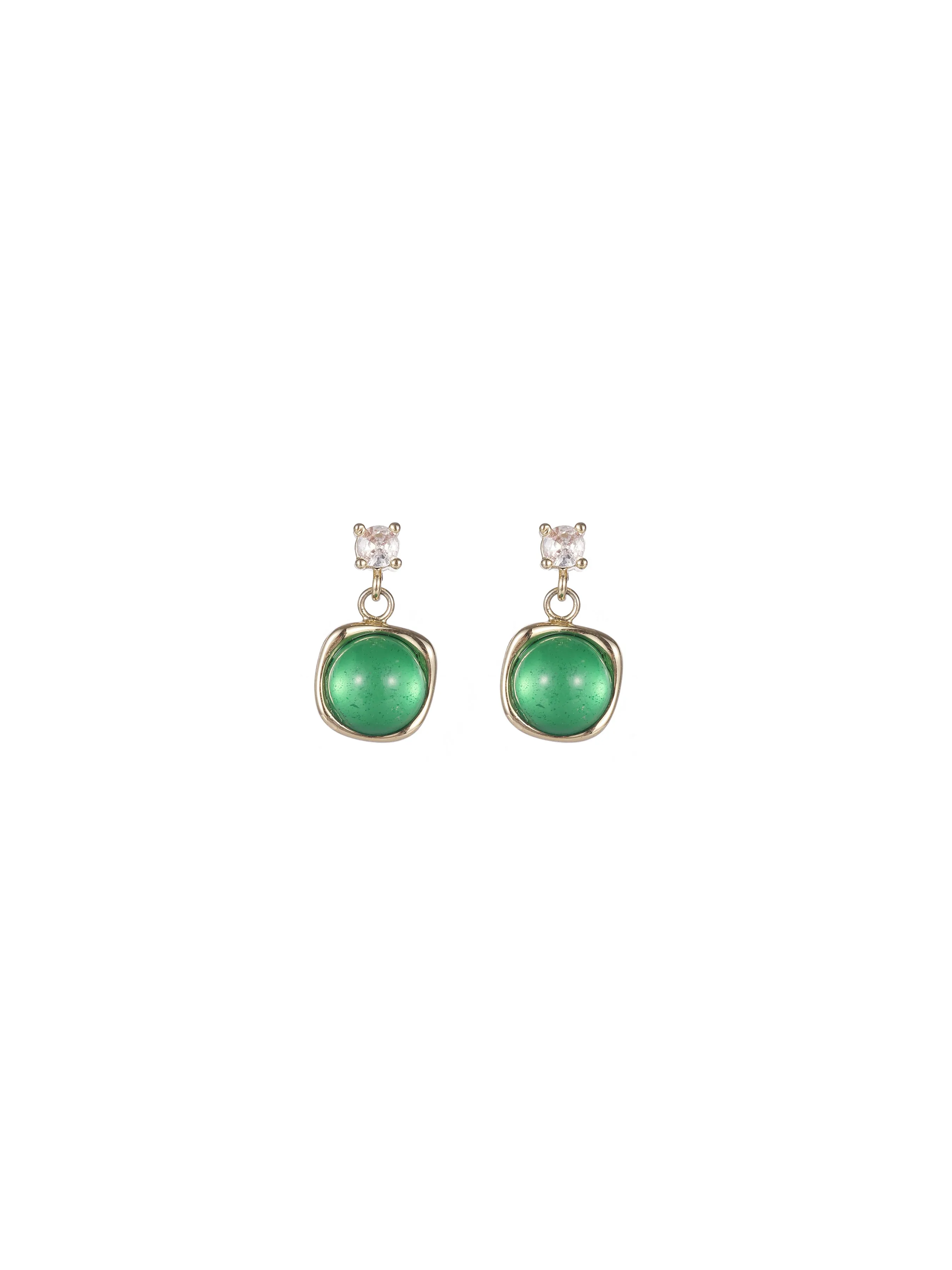 Green Emerald Stud Earrings