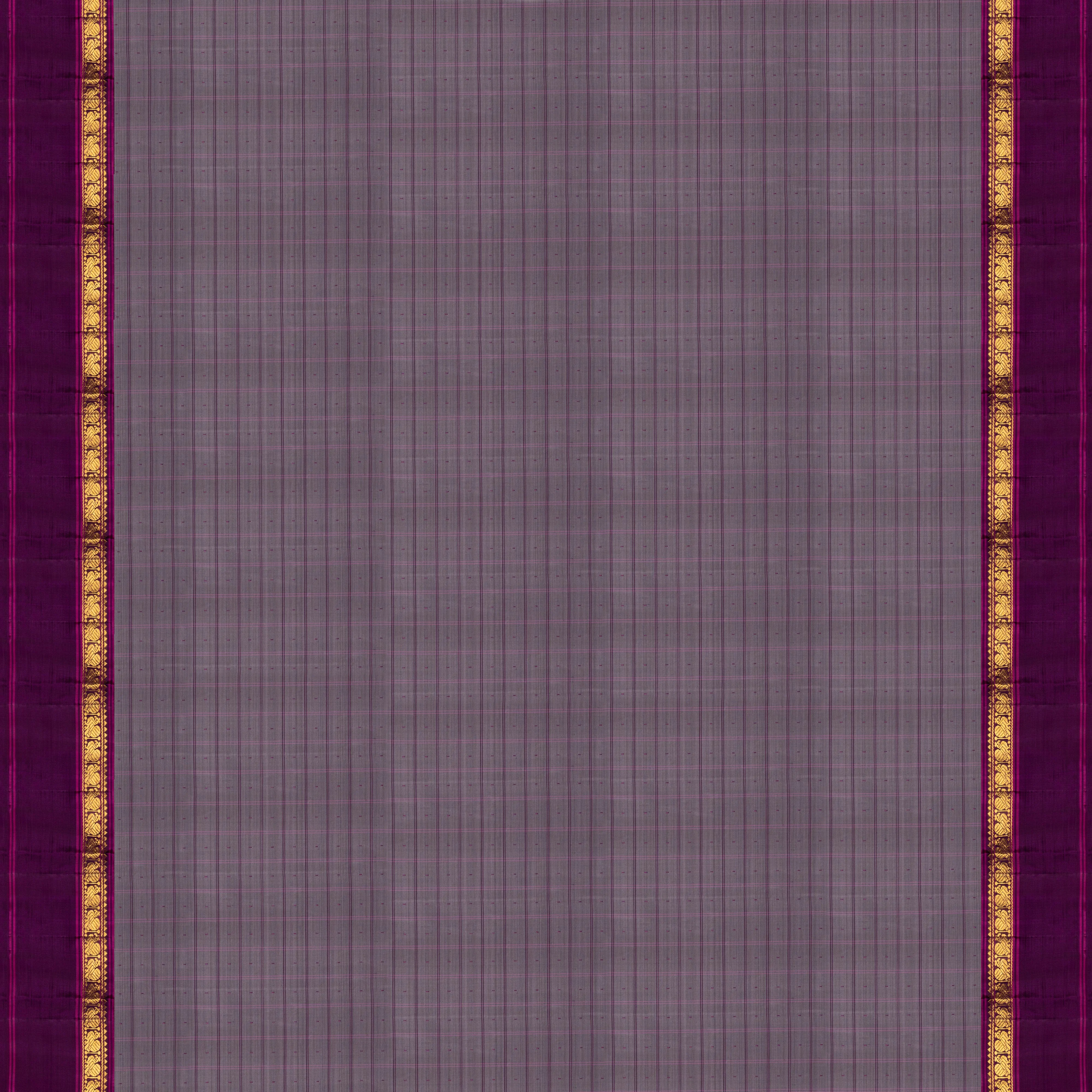 Handwoven Lilac with Purple Kanjivaram Silk Saree - 2018T009665DSC