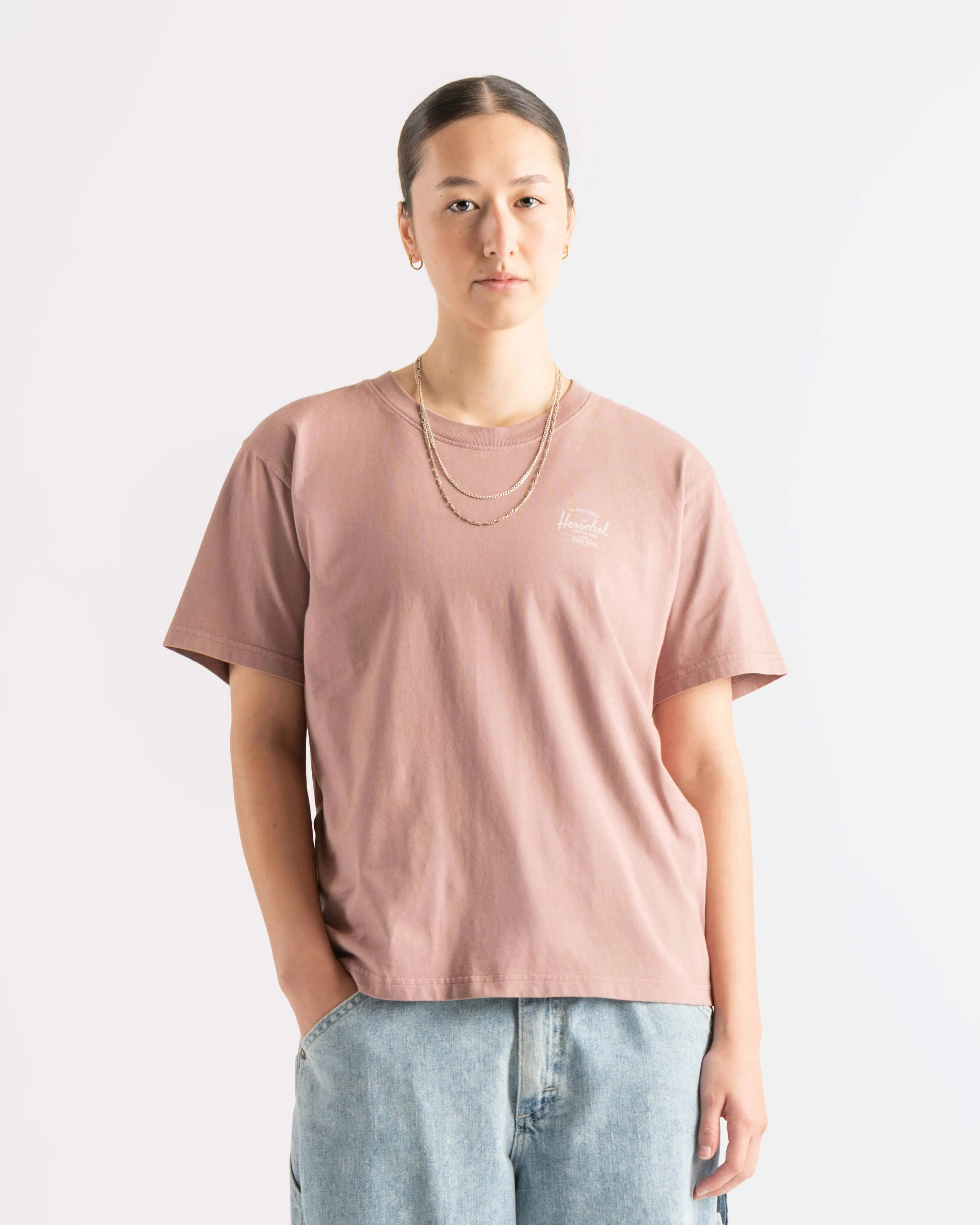 Herschel Mulher Basic Tee Ash Rose/Blanc De Blanc