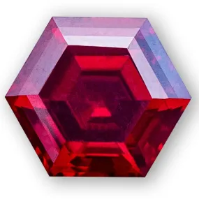 Hexagon FAB Lab-Grown Ruby Gems