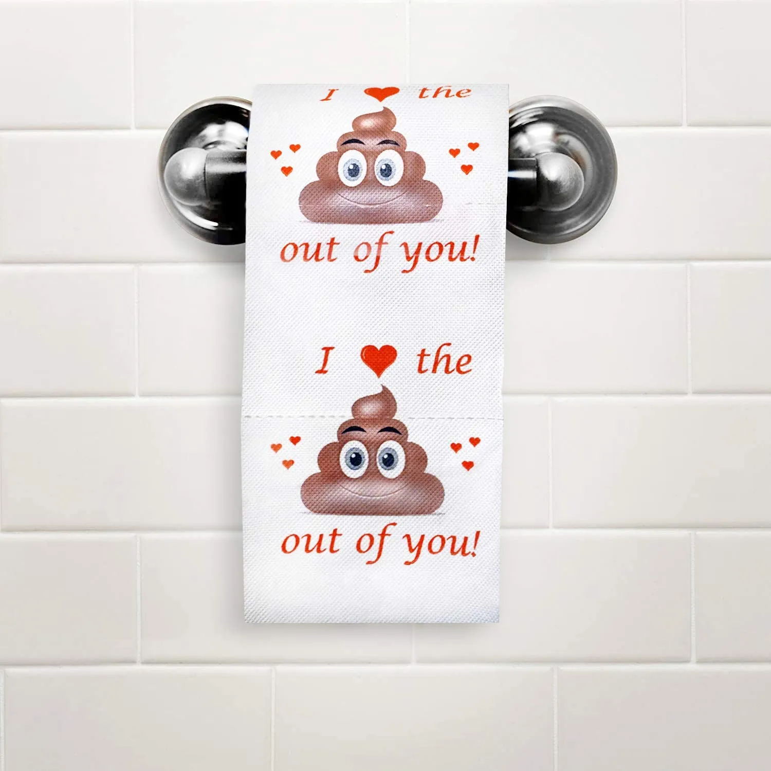 I Love The Poop Outta You Printed Toilet Paper Romantic Novelty Toilet Tissue Funny Gag Gift for Valentine's Day or Anniversary