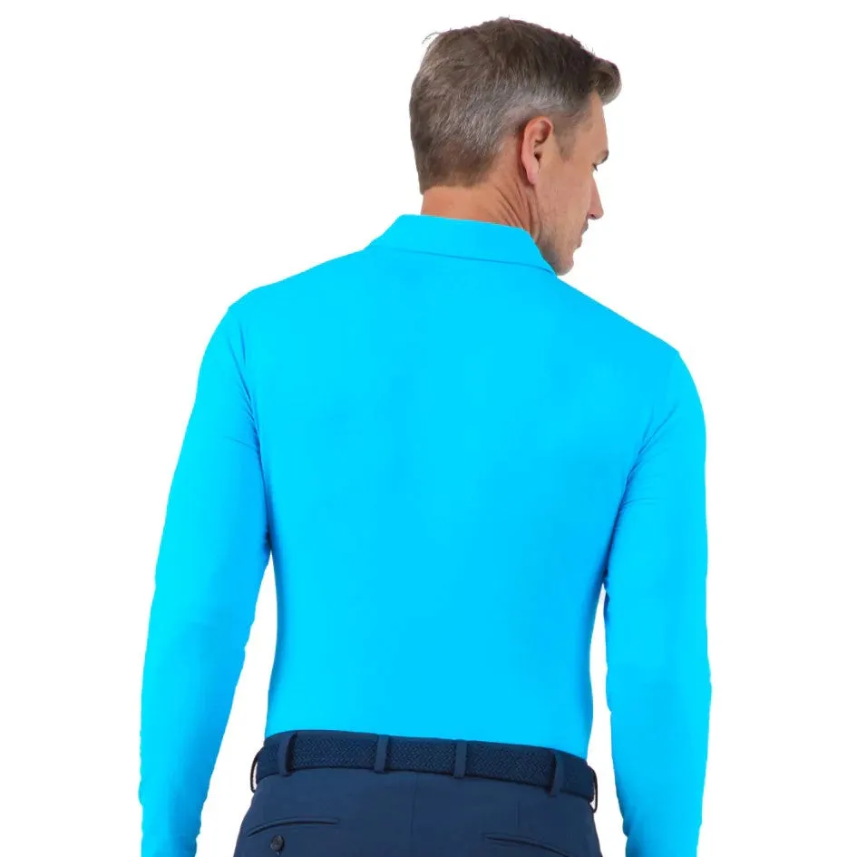 IBKUL Mens Polo Long Sleeve Turquoise