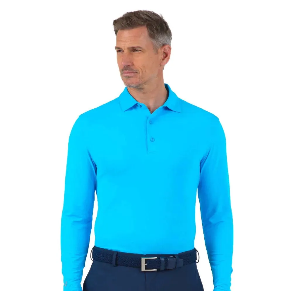 IBKUL Mens Polo Long Sleeve Turquoise