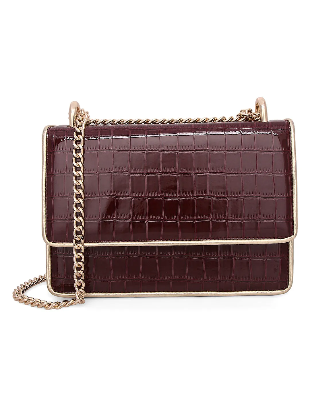 Inc.5 Women Maroon Embellished Fancy Clutch