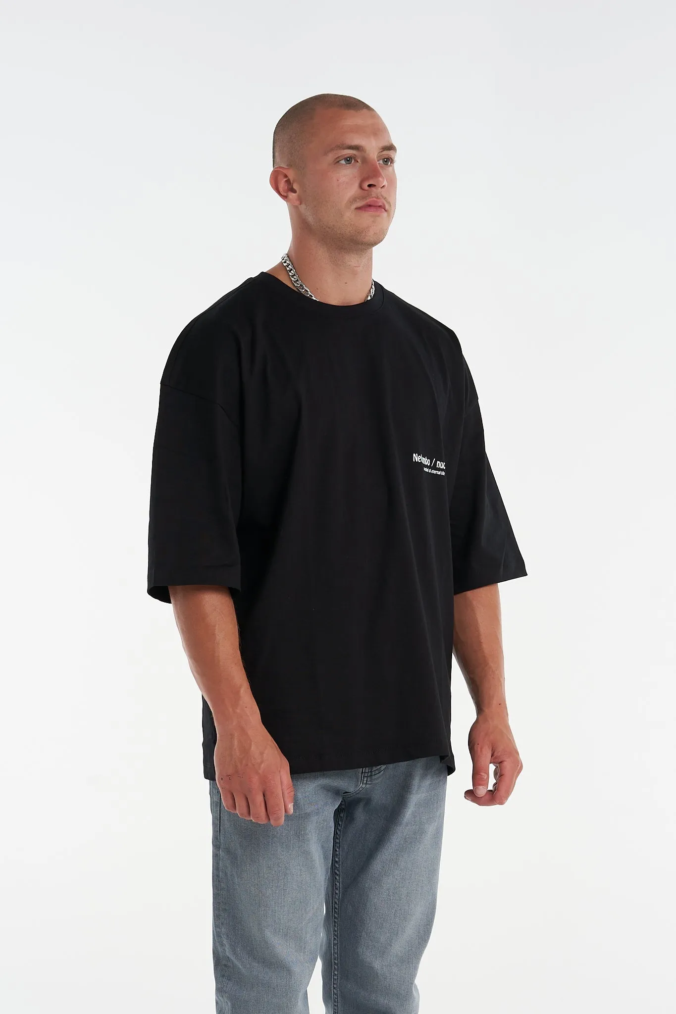 Infinity Nucifera Oversized Tee Black