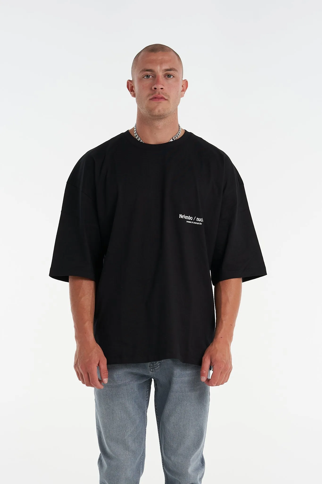 Infinity Nucifera Oversized Tee Black