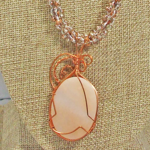 Jacaranda Honey Agate Cabochon Pendant Necklace