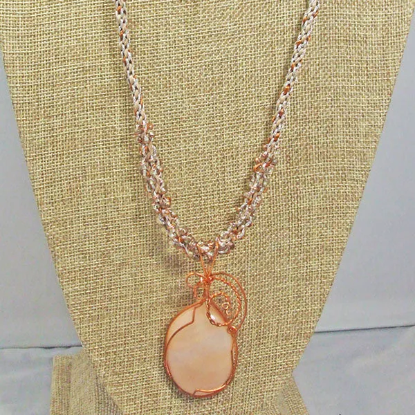 Jacaranda Honey Agate Cabochon Pendant Necklace