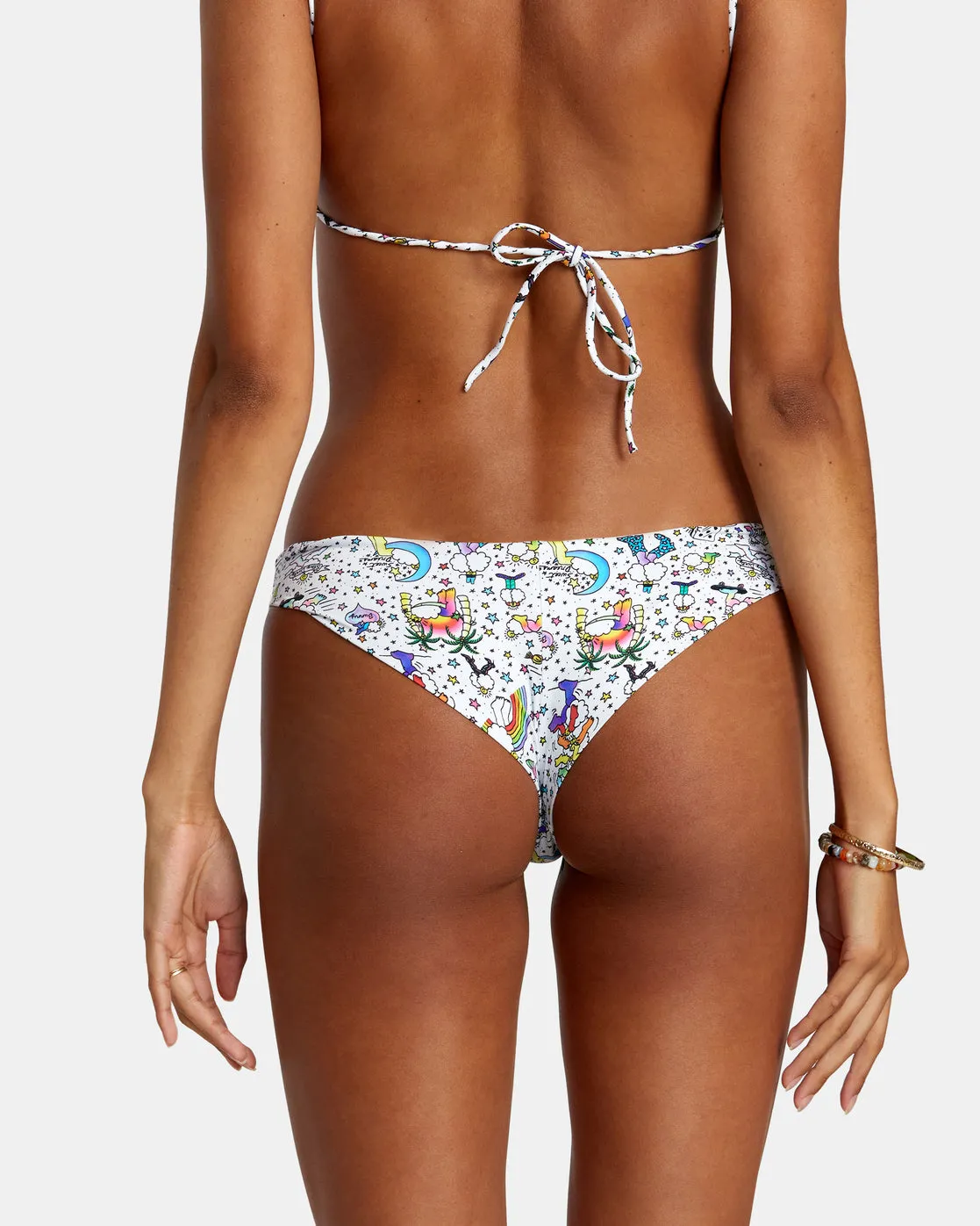 Jesse Lortz Ravey Wave Eco Cheeky Bikini Bottoms - White