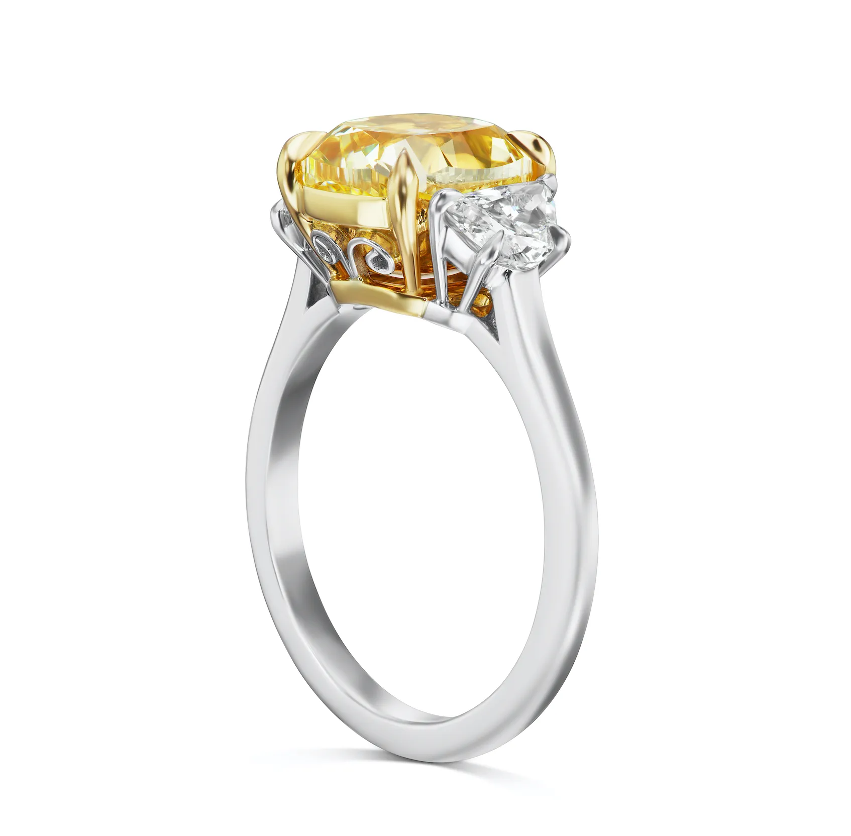 JOANA 5 CARAT CUSHION CUT LIGHT YELLOW COLOR VS CLARITY DIAMOND ENGAGEMENT RING PLATINUM & 18K GOLD GIA CERTIFIED 4 CT LY VS BY MIKE NEKTA