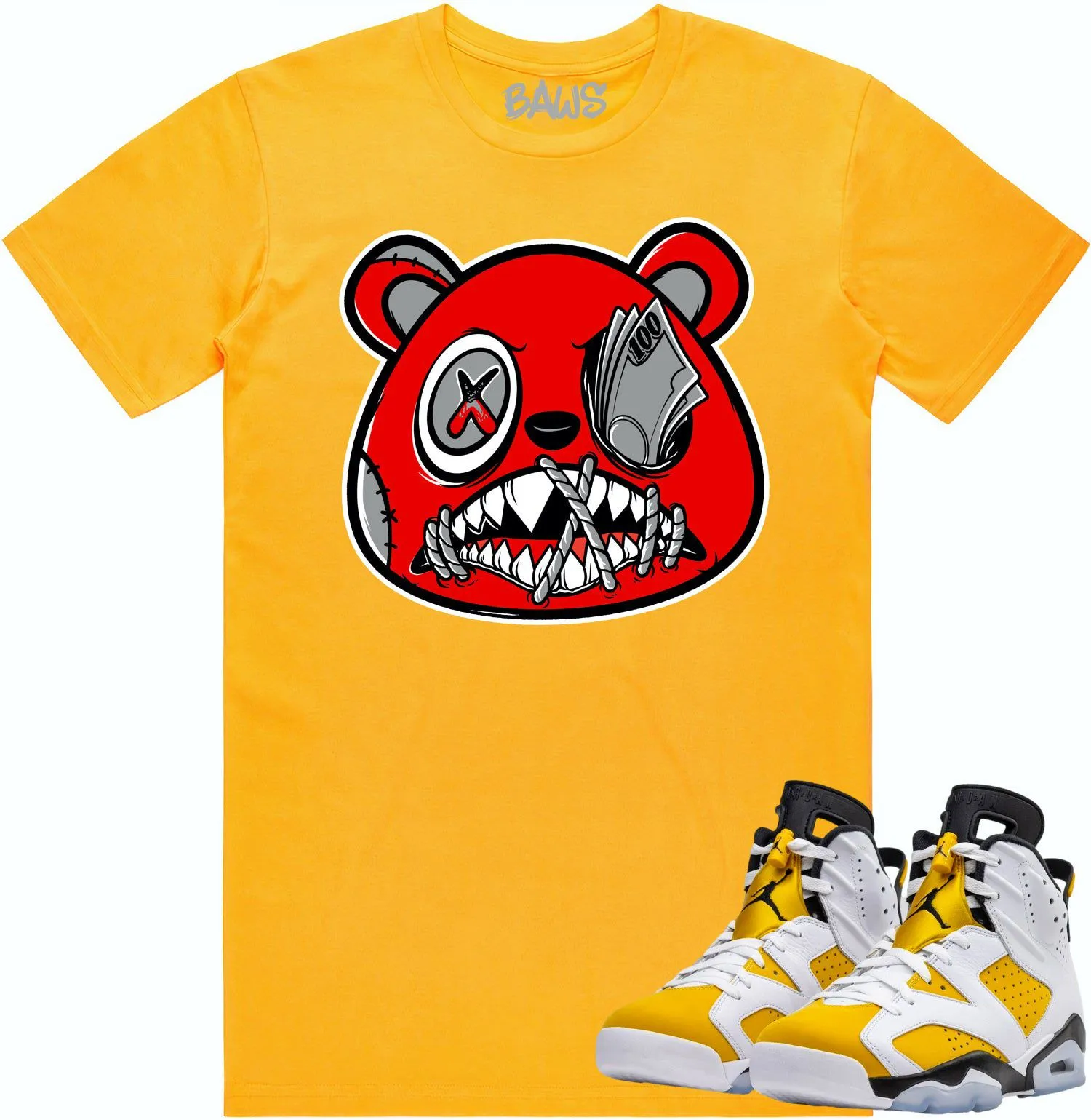 Jordan 6 Yellow Ochre 6s Shirt to Match - ANGRY MONEY TALKS BAWS