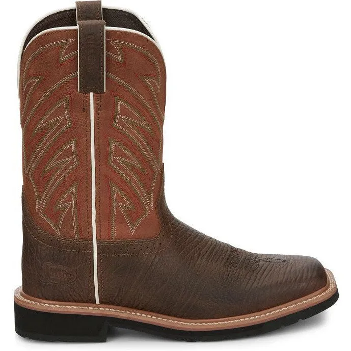 Justin Men's Electrician 11" Western Work Boot - Brown - SE4560