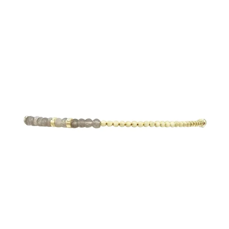 Karen Lazar  - 2mm Yellow Gold Filled Bracelet with Moonstone