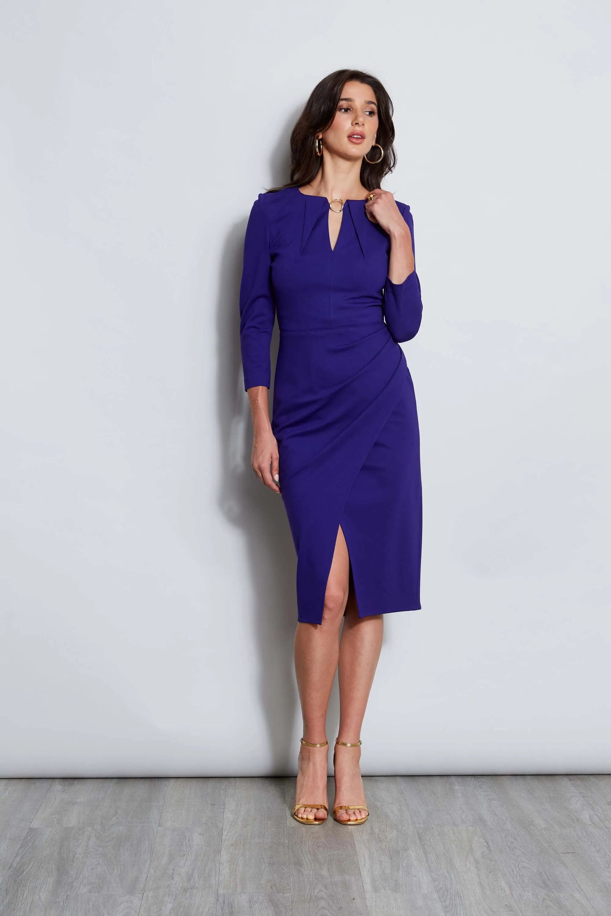 Keyhole Ring Wrap Dress