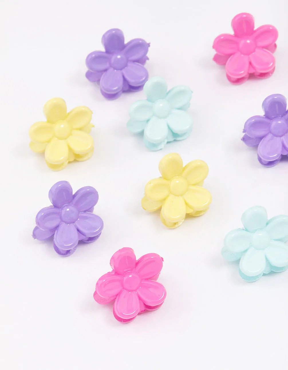 Kids Pastel Flower Mini Hair Claw Clip 10-Pack