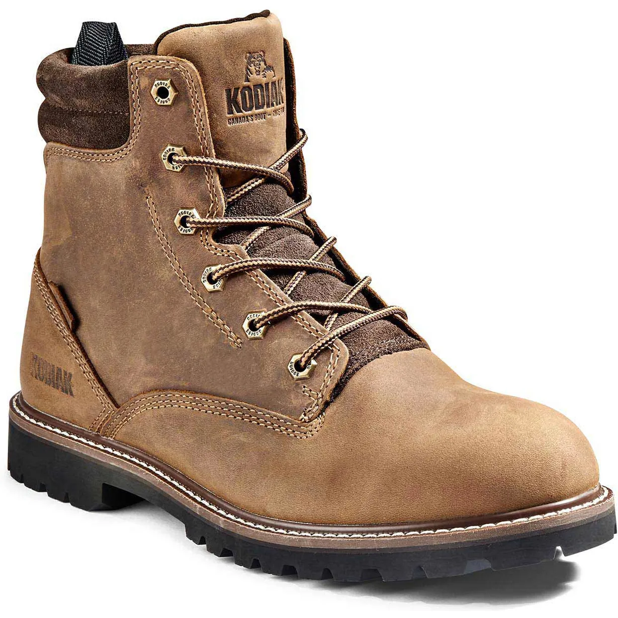 Kodiak Men's Mckinney 6 WP Slip Resist Safety Work Boot -Brown- 4TDQBN