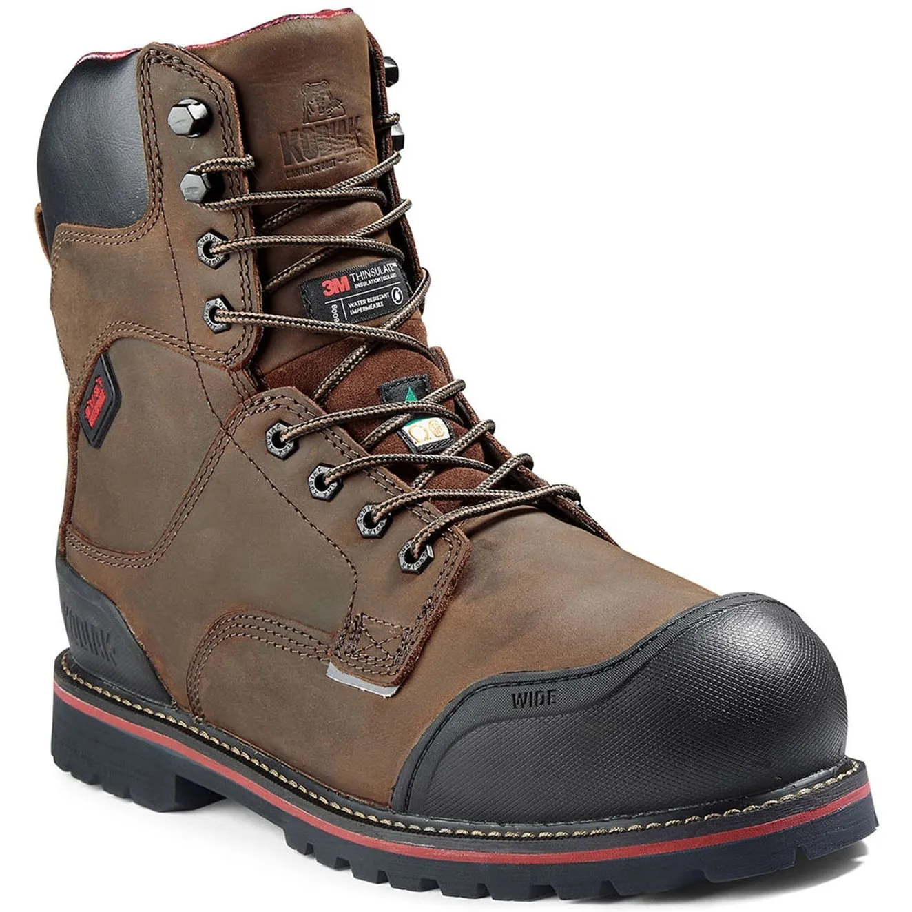 Kodiak Men's Widebody Warm 8 Comp Toe WP Work Boot -Brown- 8353DB