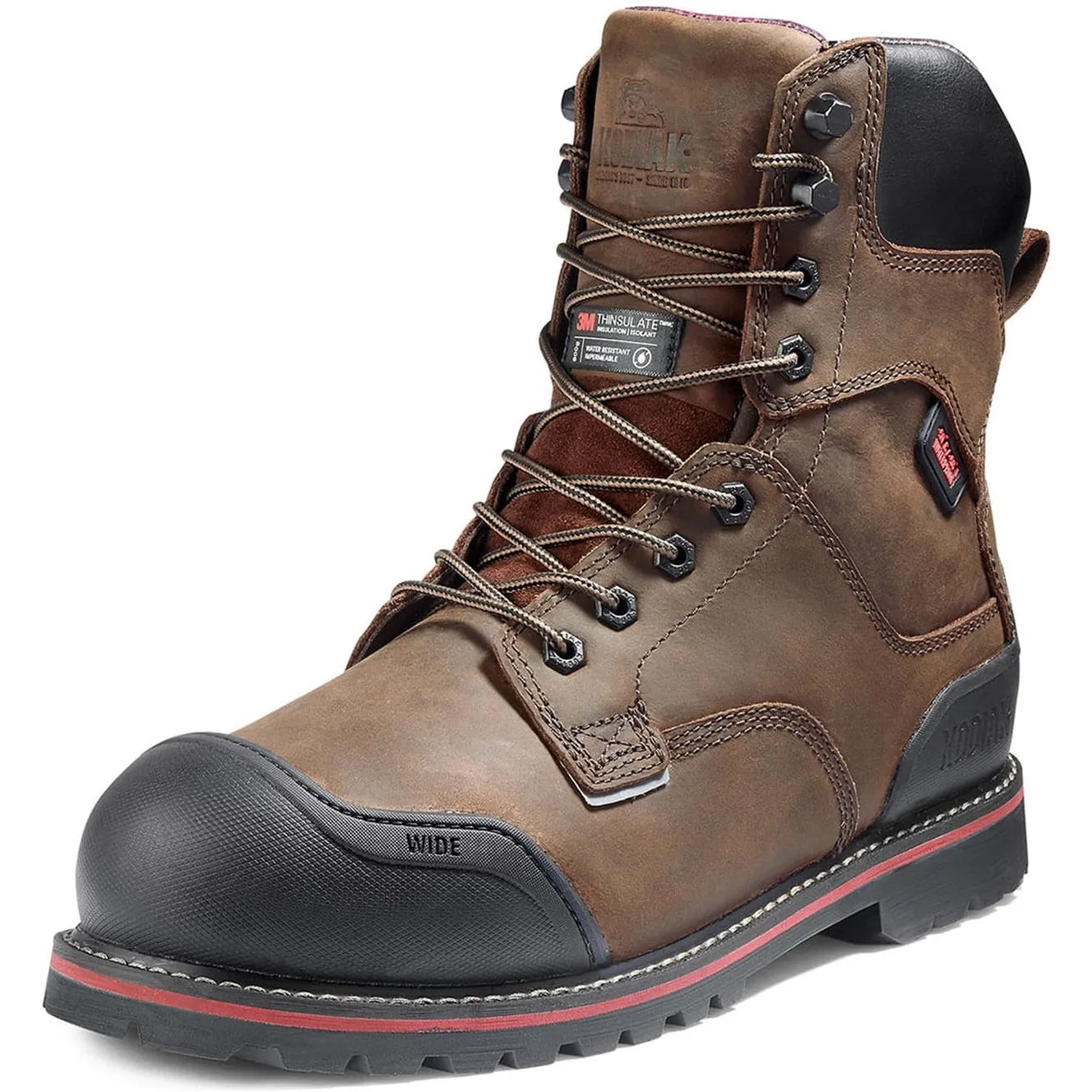 Kodiak Men's Widebody Warm 8 Comp Toe WP Work Boot -Brown- 8353DB