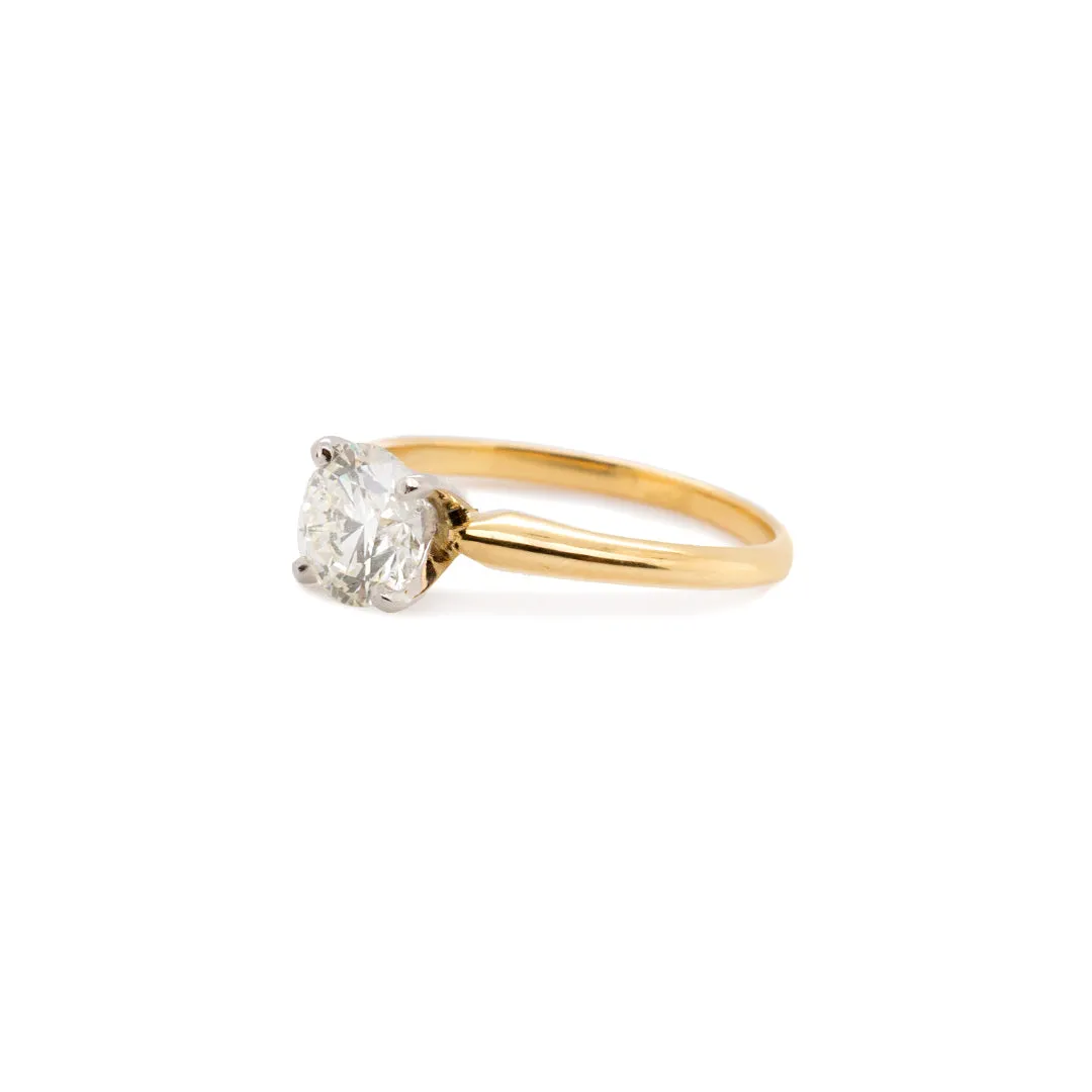 Ladies 18K Yellow Gold & Platinum Ladies Solitaire Lab-Grown Diamond Engagement Ring