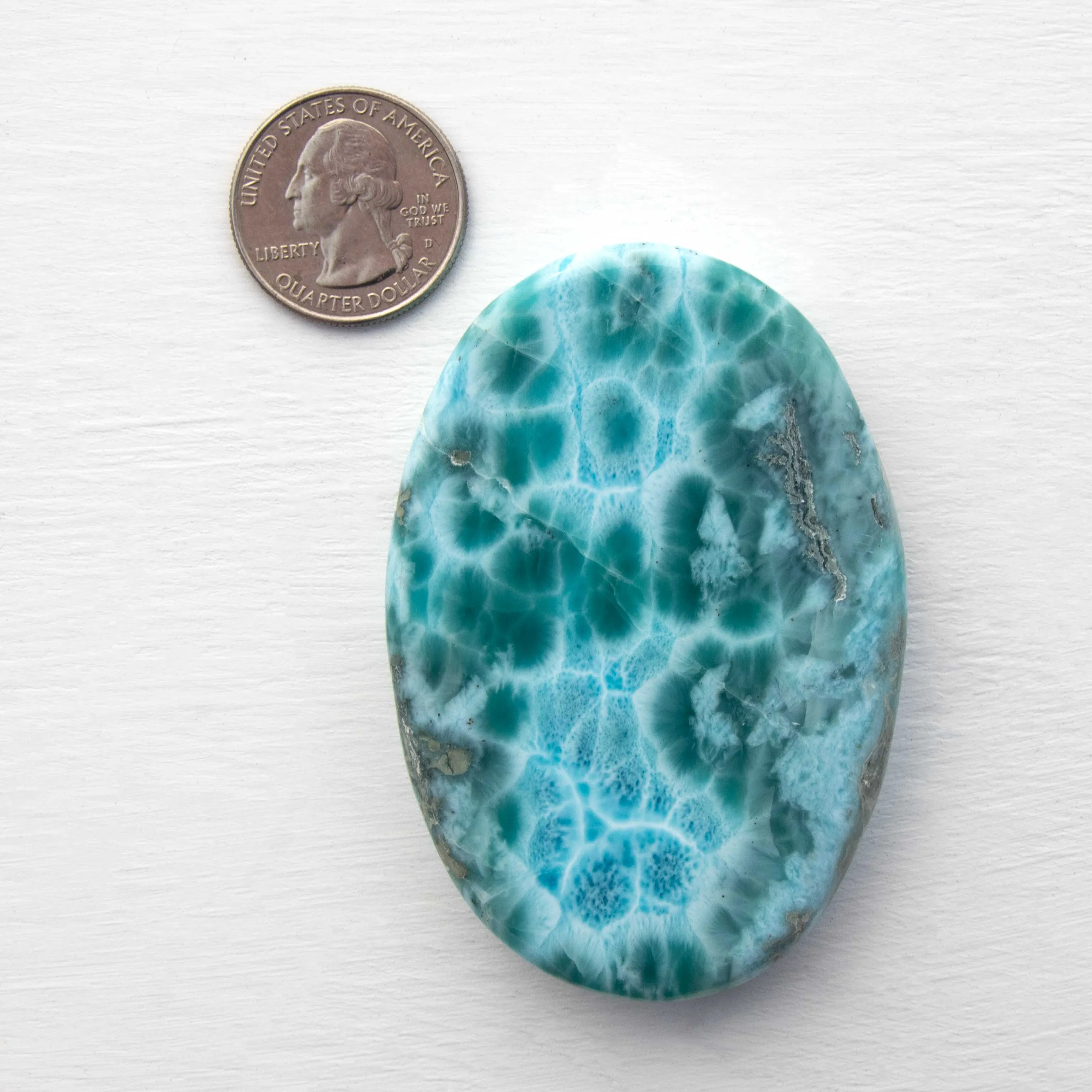 Larimar - AA-Grade, Palm Stone