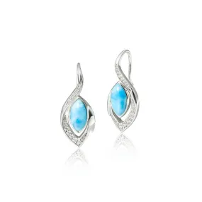 Larimar Piki Feather Earrings