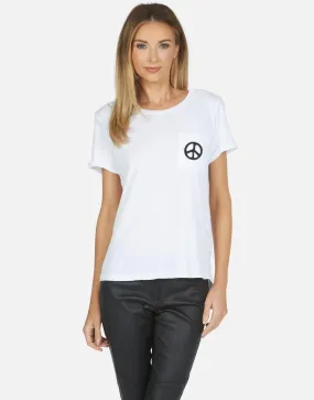 Lauren Moshi Iris Rainbow Ray Peace Oversized Tee