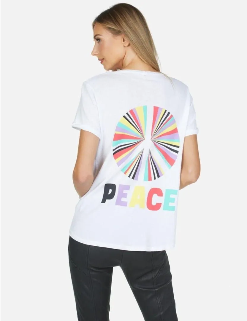 Lauren Moshi Iris Rainbow Ray Peace Oversized Tee