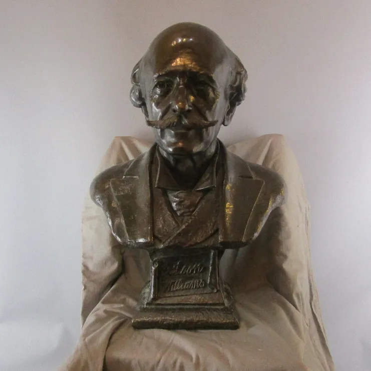 Life Sized Artisan Crafted Bronze Bust Statue of James Leon Williams Vintage Art Deco c1920