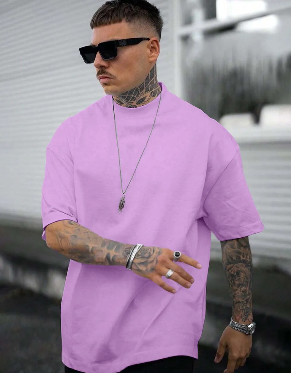 Lilac Solid Oversized Tshirt