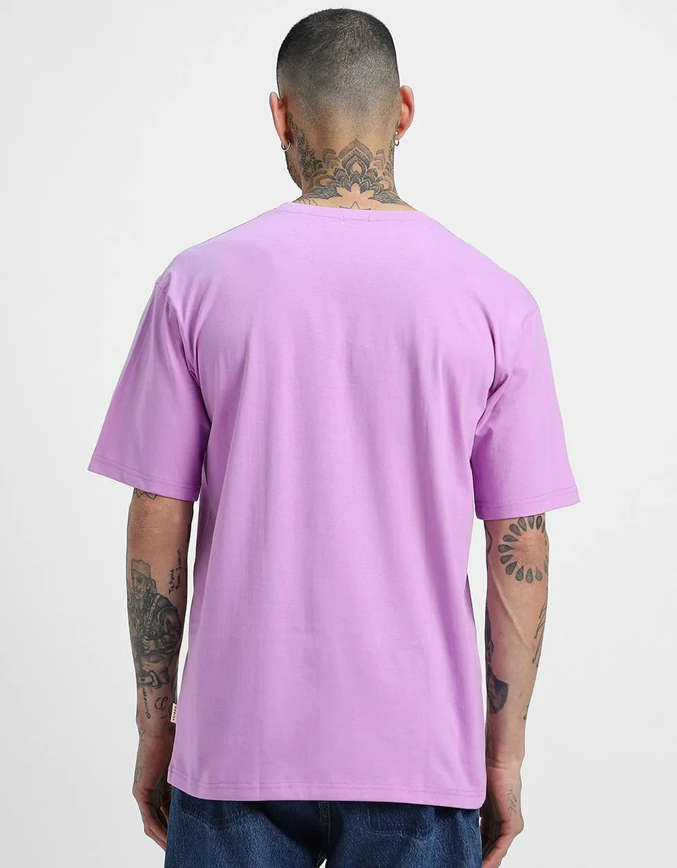 Lilac Solid Oversized Tshirt