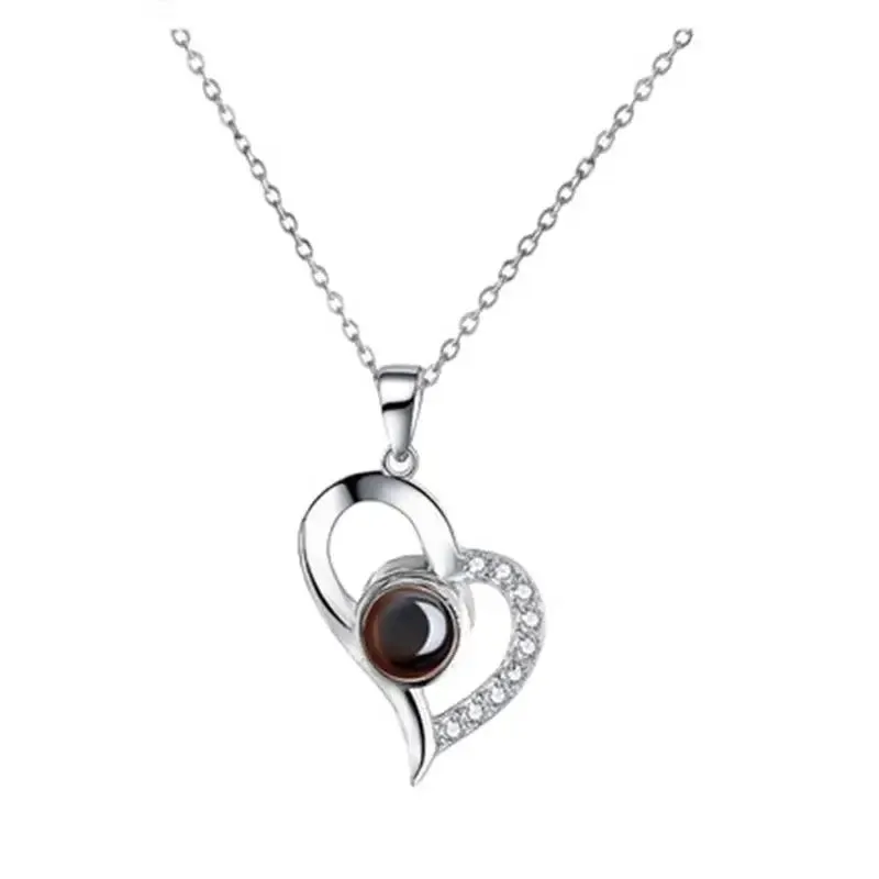 Love Projection Necklace For Women Stainless Steel Couple Necklace S7745210