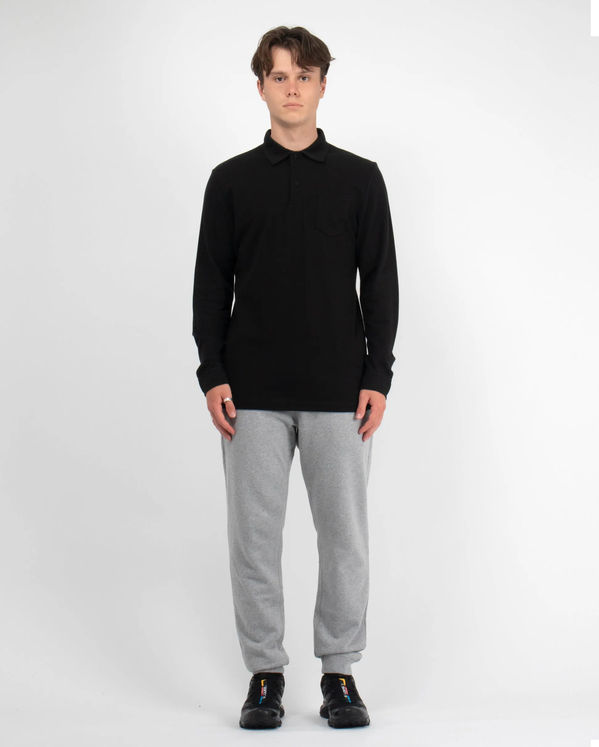 L/S RIVIERA POLO / BLACK