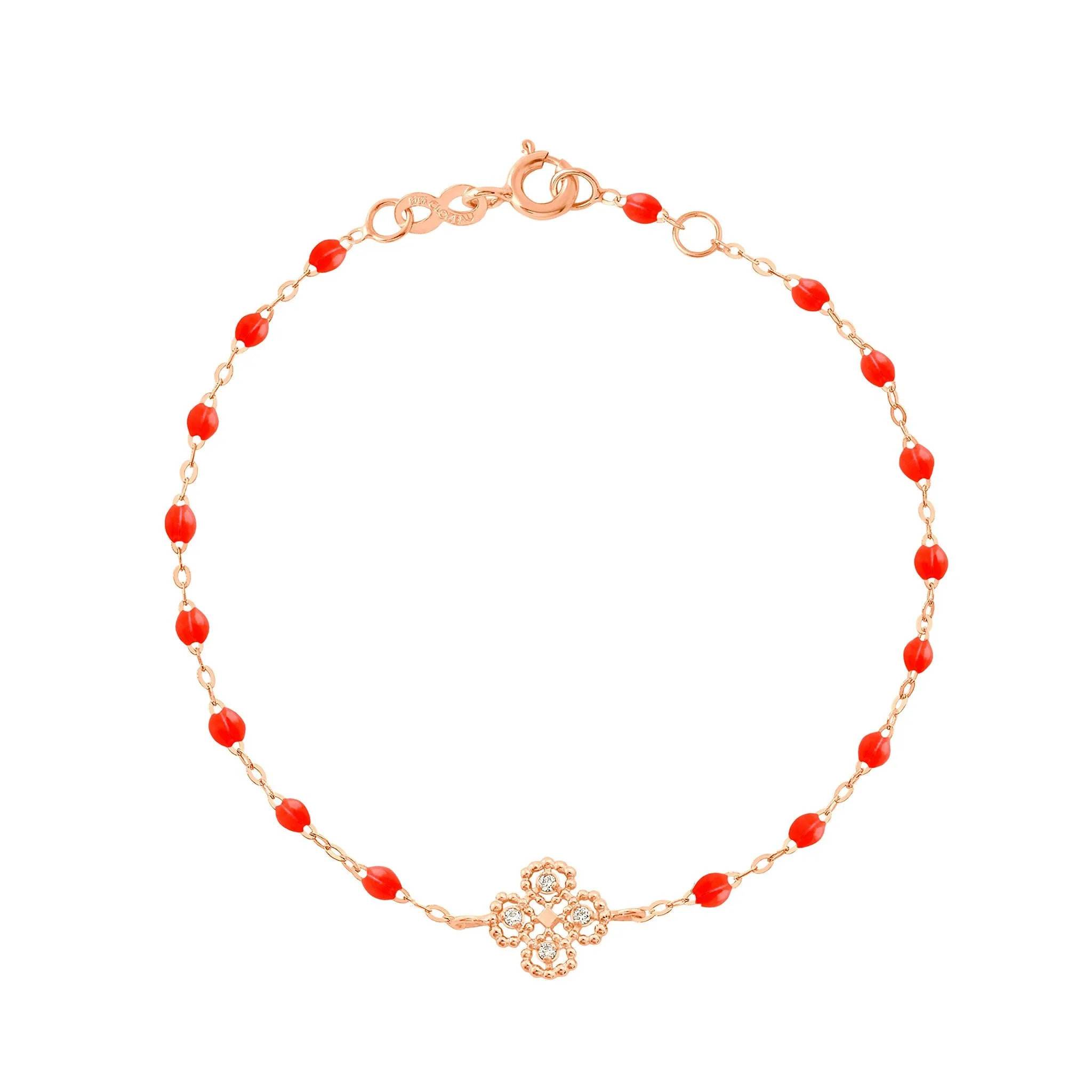 Lucky Clover Classic Gigi Coral diamond Bracelet, Rose Gold, 6.7"