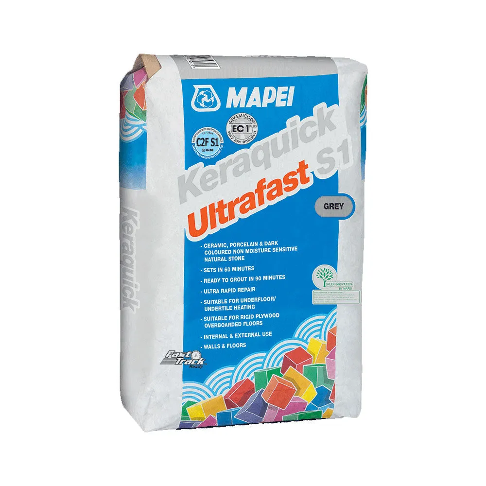 Mapei Keraquick Ultrafast S1 Grey Rapid Set Flexible Adhesive