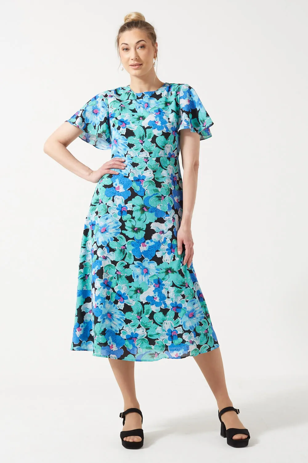 Marc Angelo Flutter Sleeve Dress