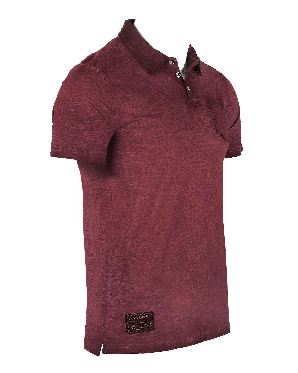 Maroon Oil Wash Vintage Pocket Polo Shirt