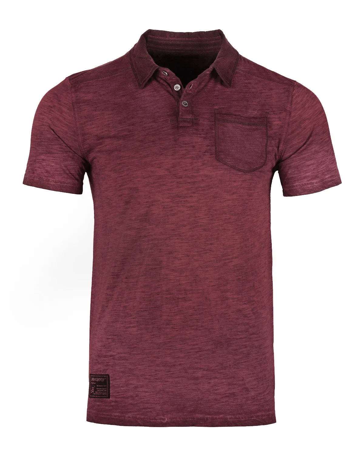 Maroon Oil Wash Vintage Pocket Polo Shirt